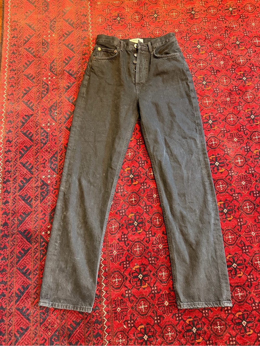 Agolde high rise Straight Leg Black Denim Jeans
